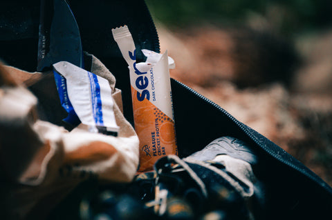 Adam Ondra with Sens cricket protein products