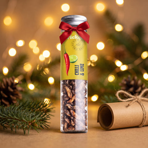 SENS crickets Chilli & Lime tube festive gift with ribbon