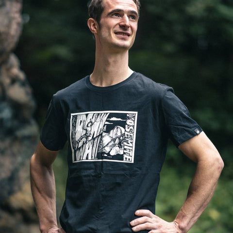 Adam Ondra Geschenkset: Mammut T-Shirt und Proteinpulver Banane