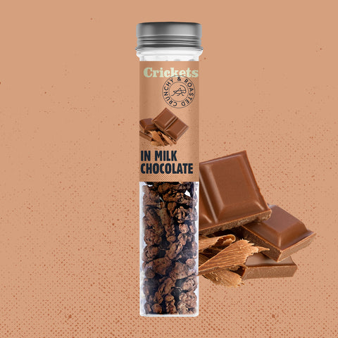 Pražení cvrčci různých chutí ve zkumavce