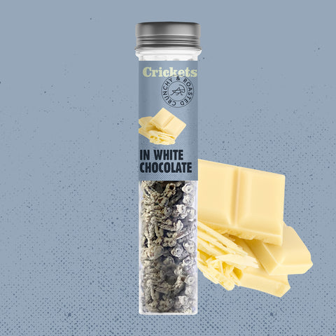 Pražení cvrčci různých chutí ve zkumavce